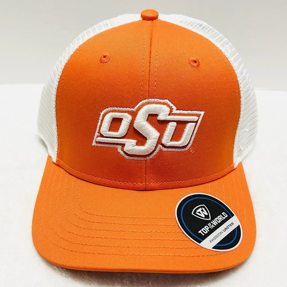 Top of the World Oklahoma State Cowboys Trucker Hat Cap‎ Adjustable Snap Orange